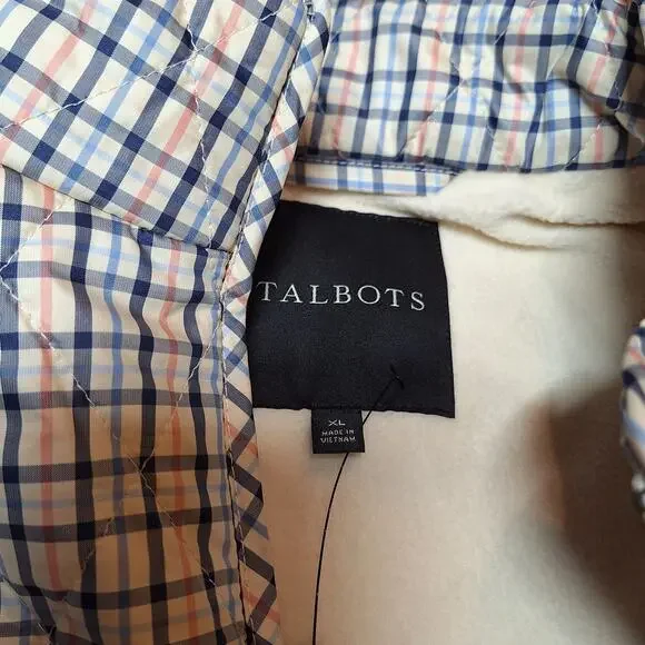 Talbots bundle of NWOT Women's XL quilted puffer vests plaid & Navy fullzip - Picture 6 of 9